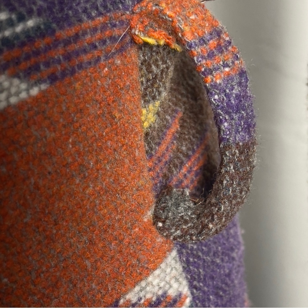 Vintage 90s Y2K Paris Blues Wool Blend Southwestern Aztec Tribal Hooded Coat - Picture 7 of 10